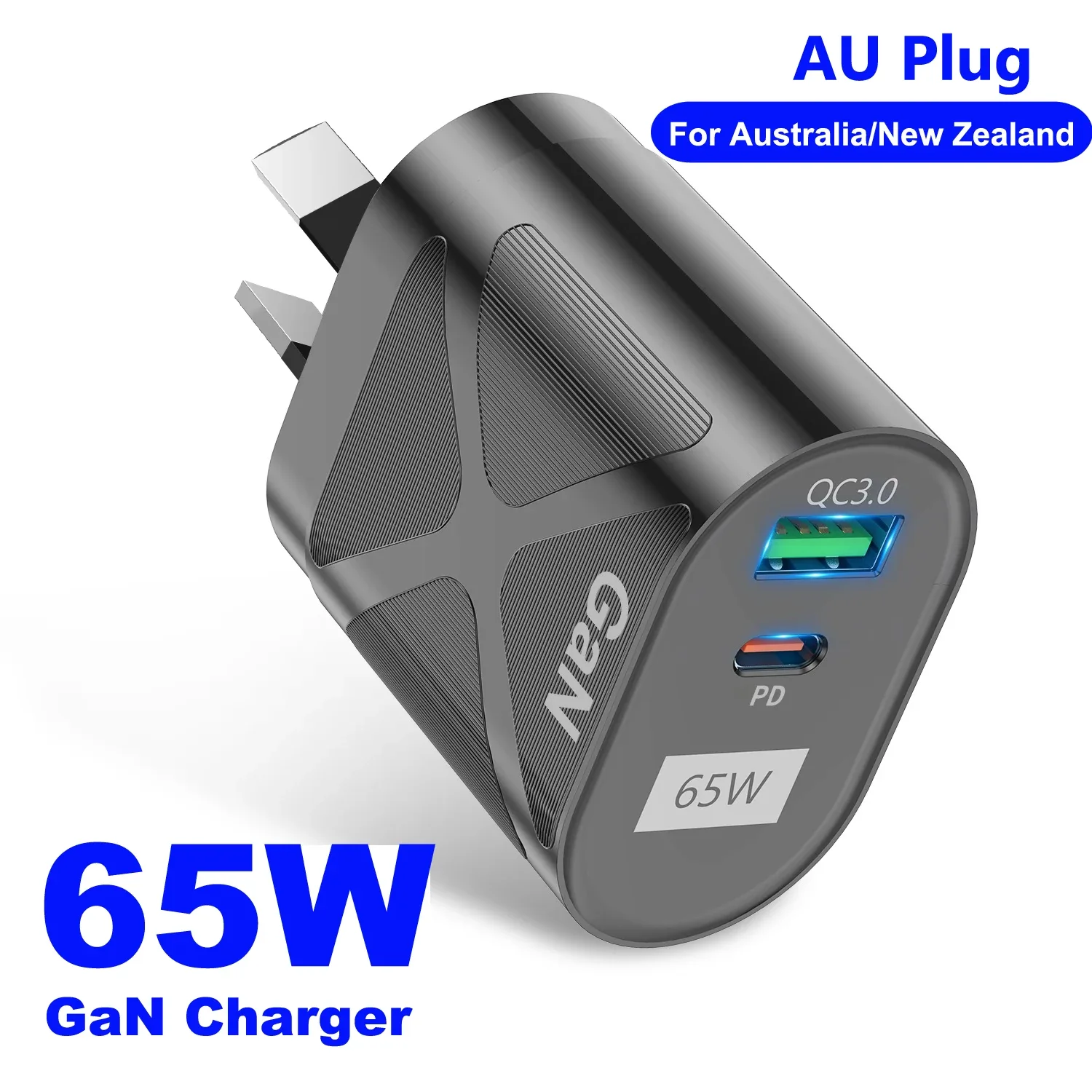 Carregador GaN de 65 W com plugue AU