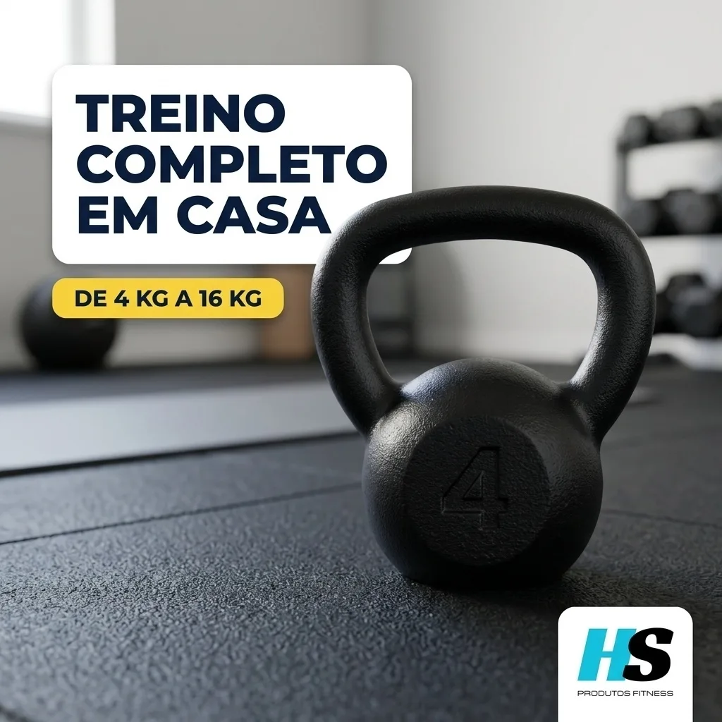Kettlebell de ferro fundido para treino