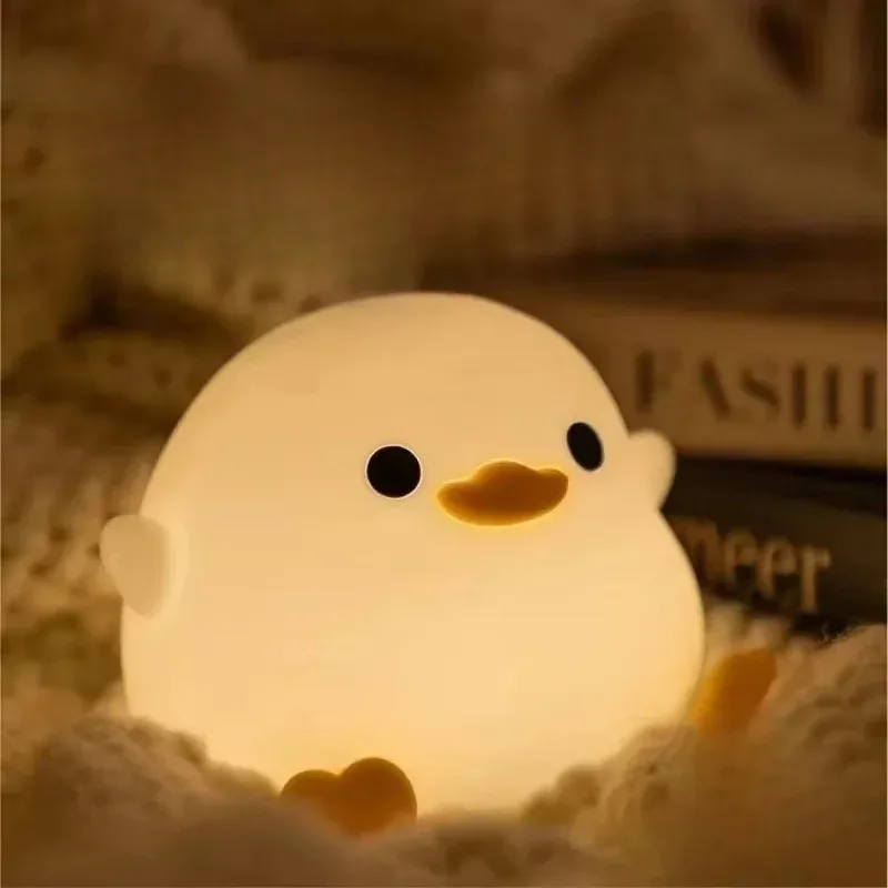Luminária de silicone em formato de pato com LED