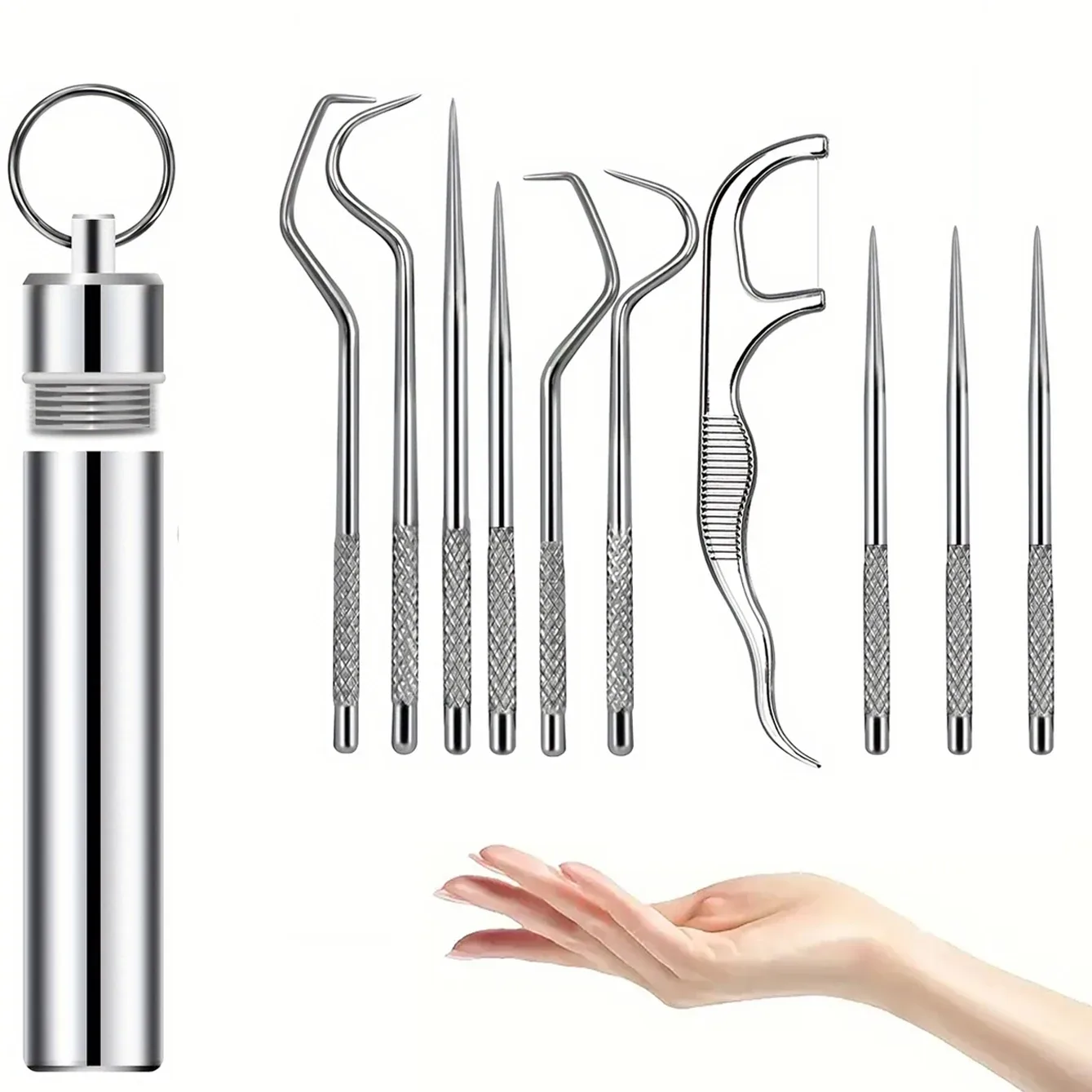 Kit de limpeza dental em aço inoxidável