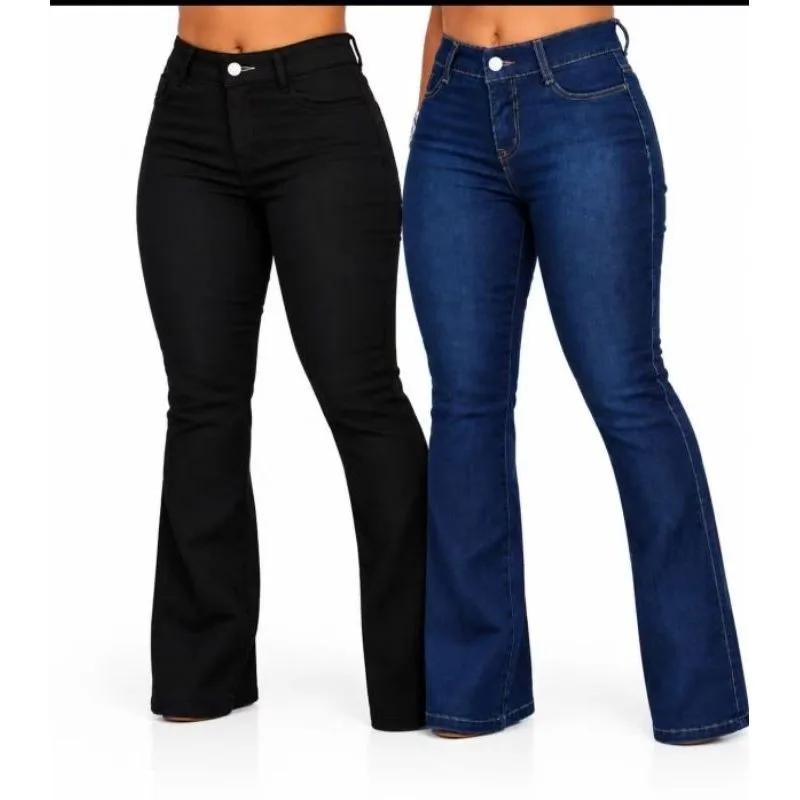 Calça jeans flare feminina