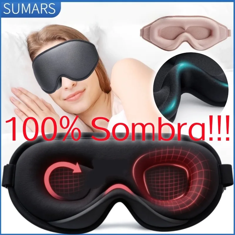 Máscara de dormir 3D com espuma e bloqueio de luz