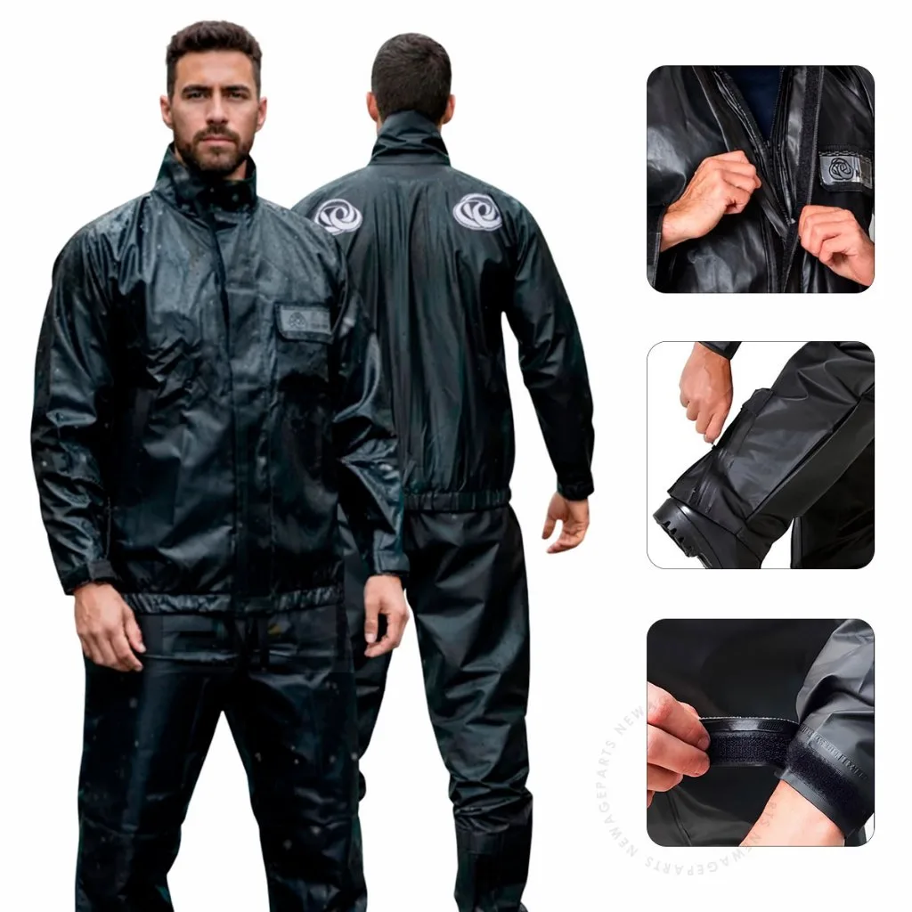 Capa de chuva impermeável para motociclista adulto