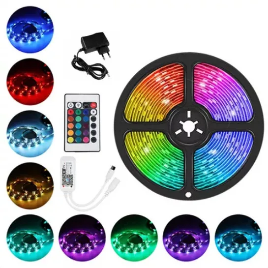Fita LED RGB de 5 metros com fonte