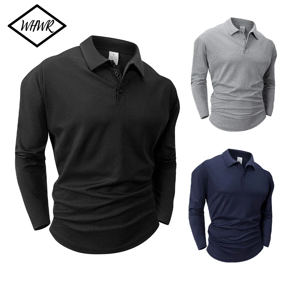 Camisa polo masculina de manga longa