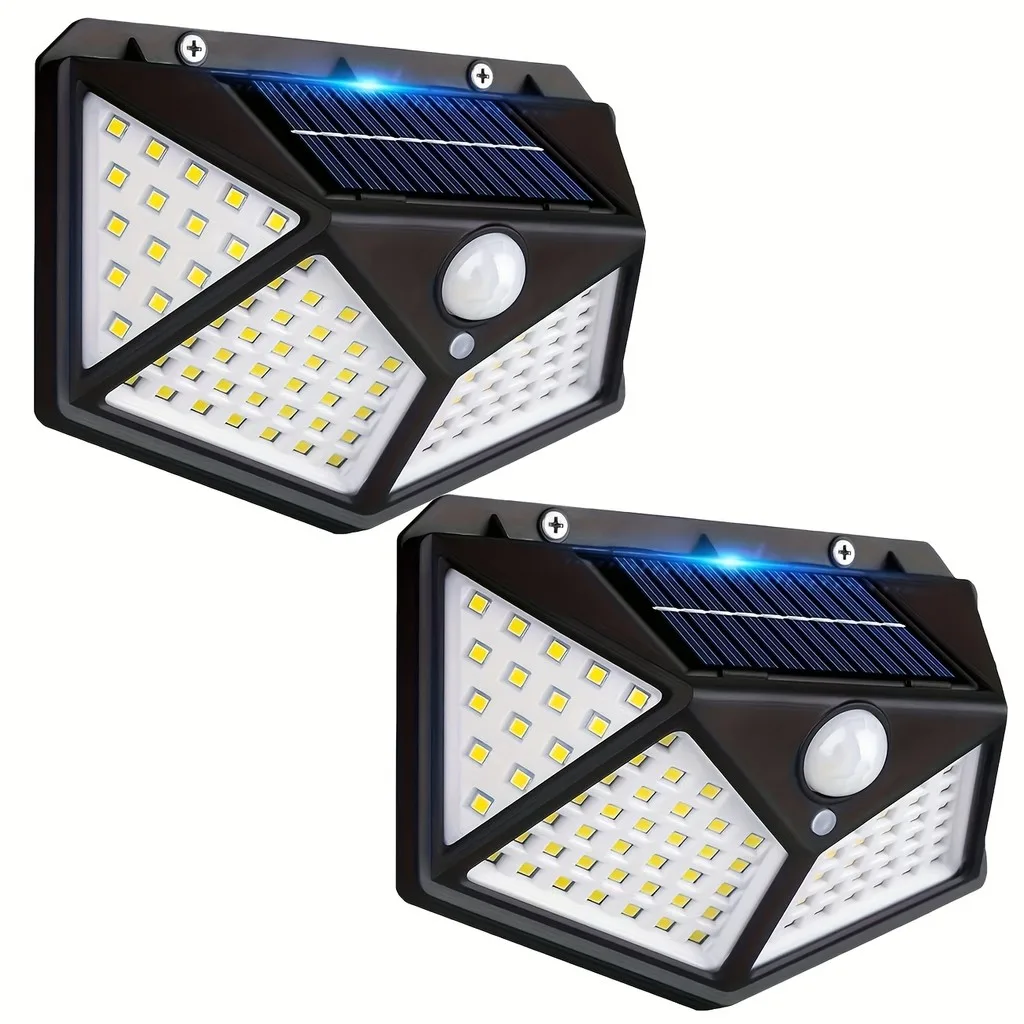 1/2/3 Unidades Luminárias Solares Impermeáveis Prova De Chuva 100 Led Sensor Courtyard Light