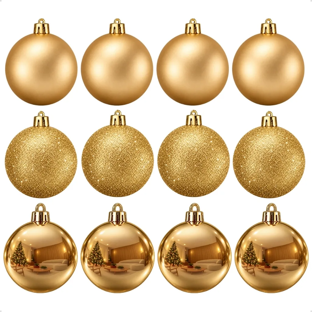Kit com 12 bolas decorativas de Natal