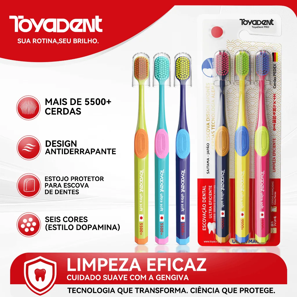 Escova dental Toyadent Pro com capa protetora