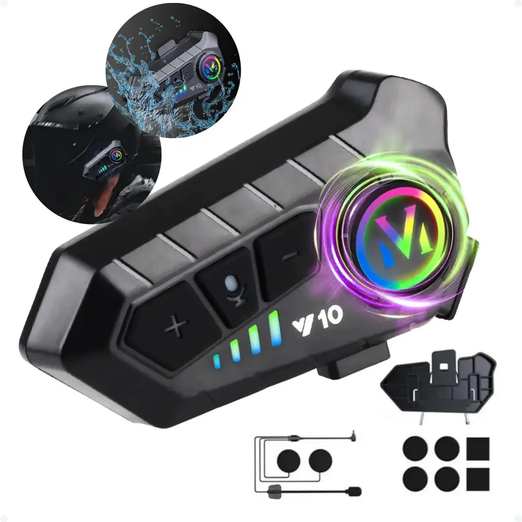 Fone de ouvido Bluetooth para capacete de moto