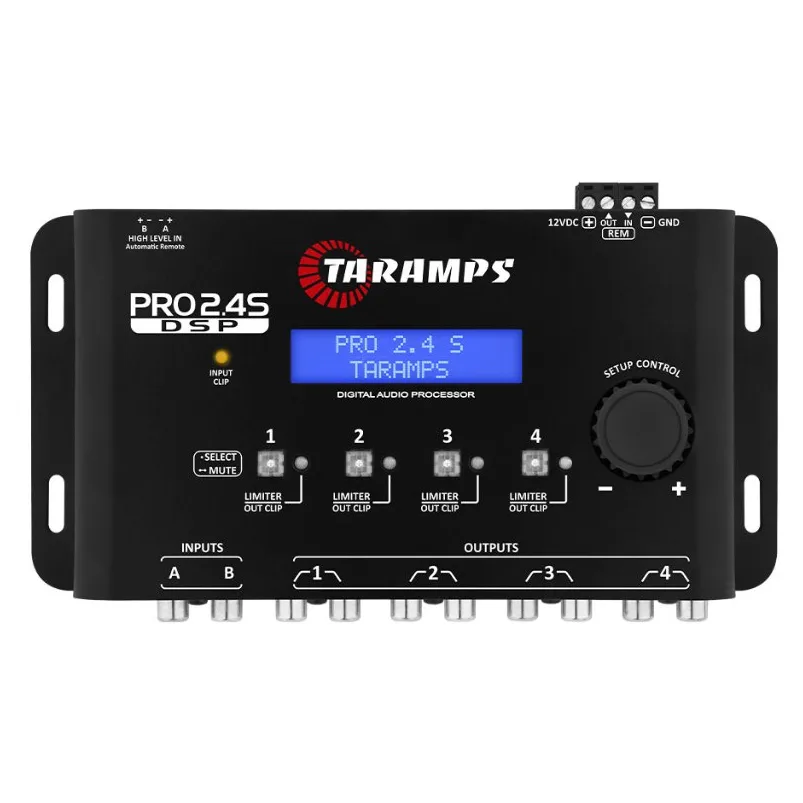 Processador de áudio Taramps Pro 2.4s com 4 canais