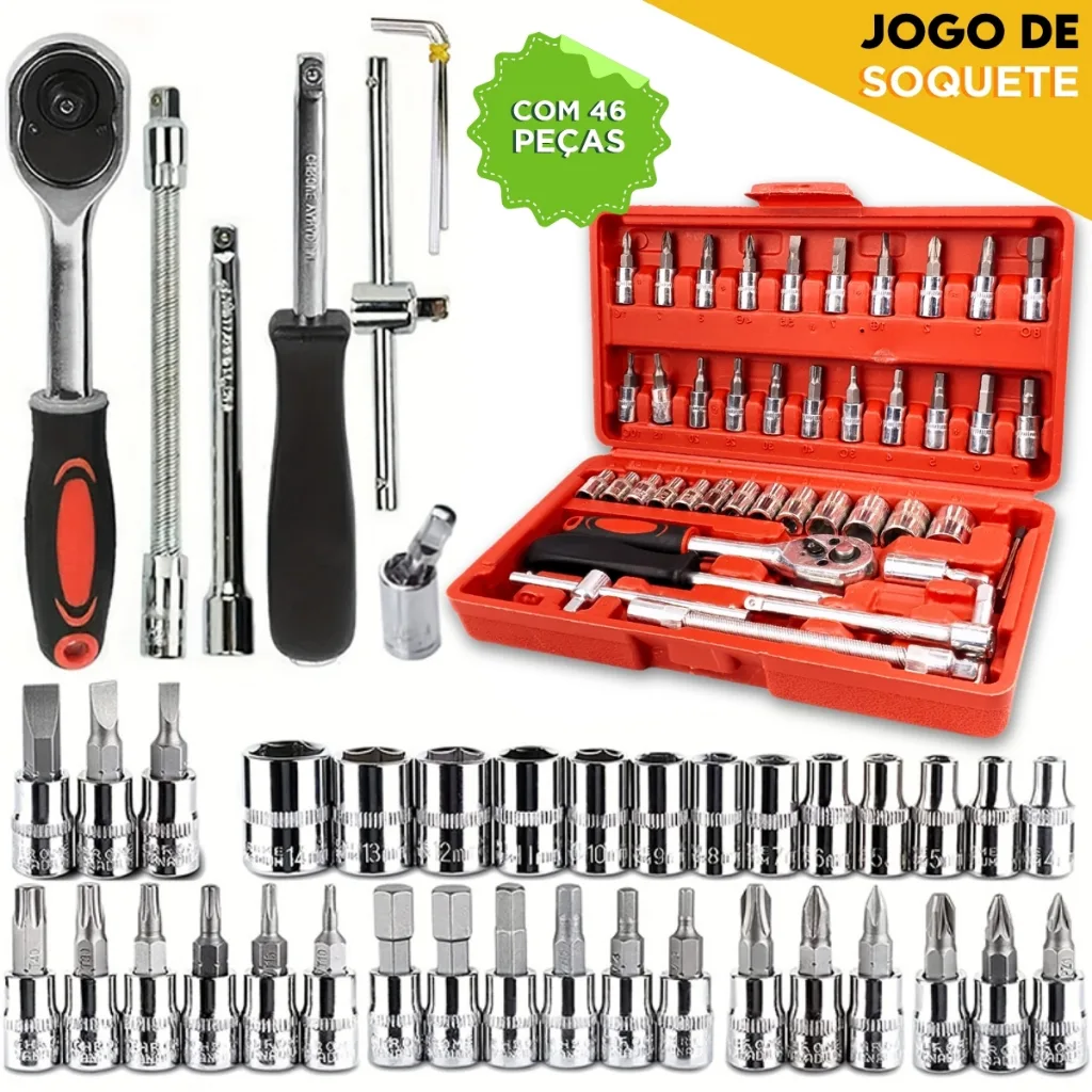 Kit de ferramentas com 46 peças