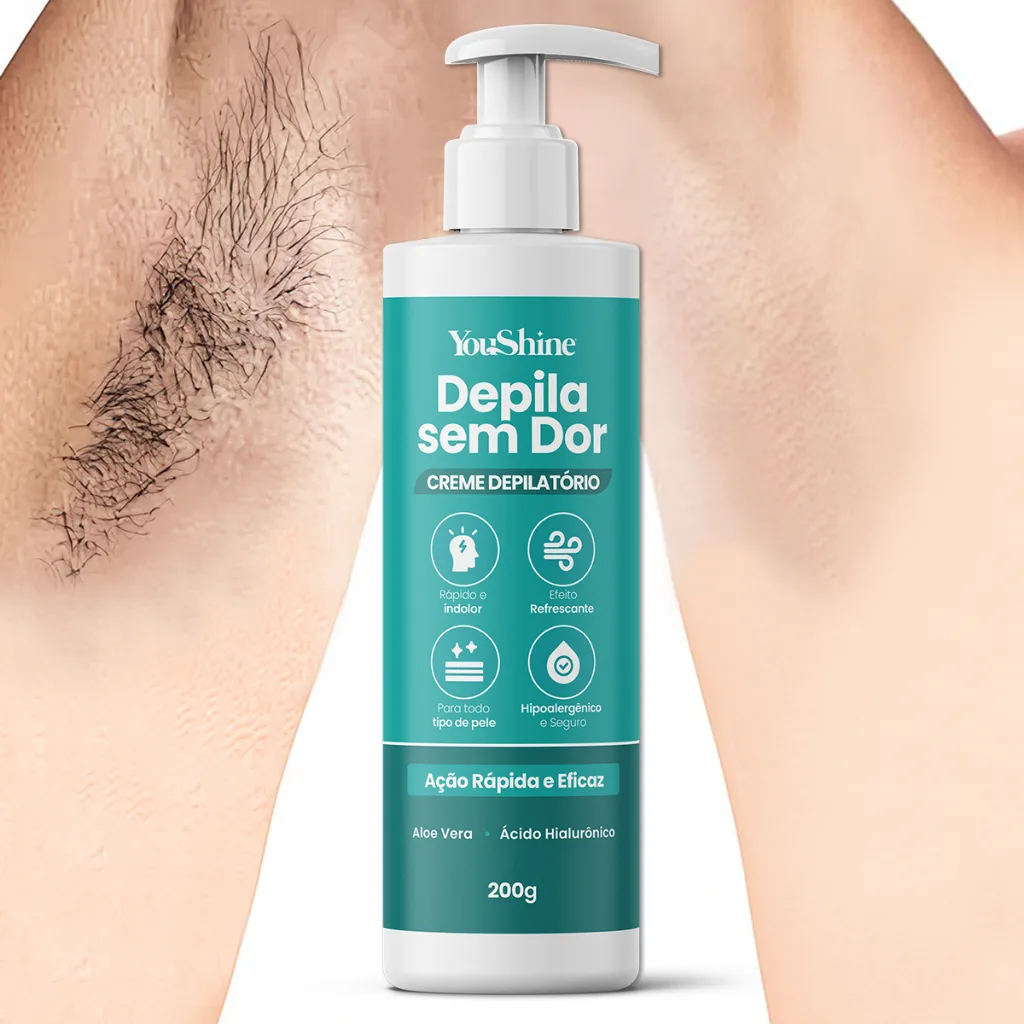 Creme depilatório YouShine com aloe vera de 250 g