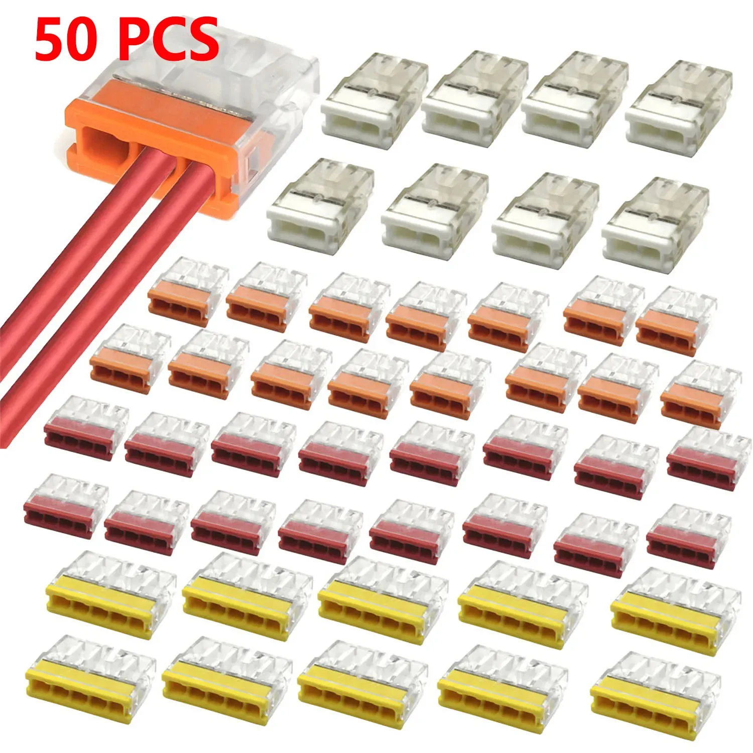 Kit com 50 conectores elétricos rápidos