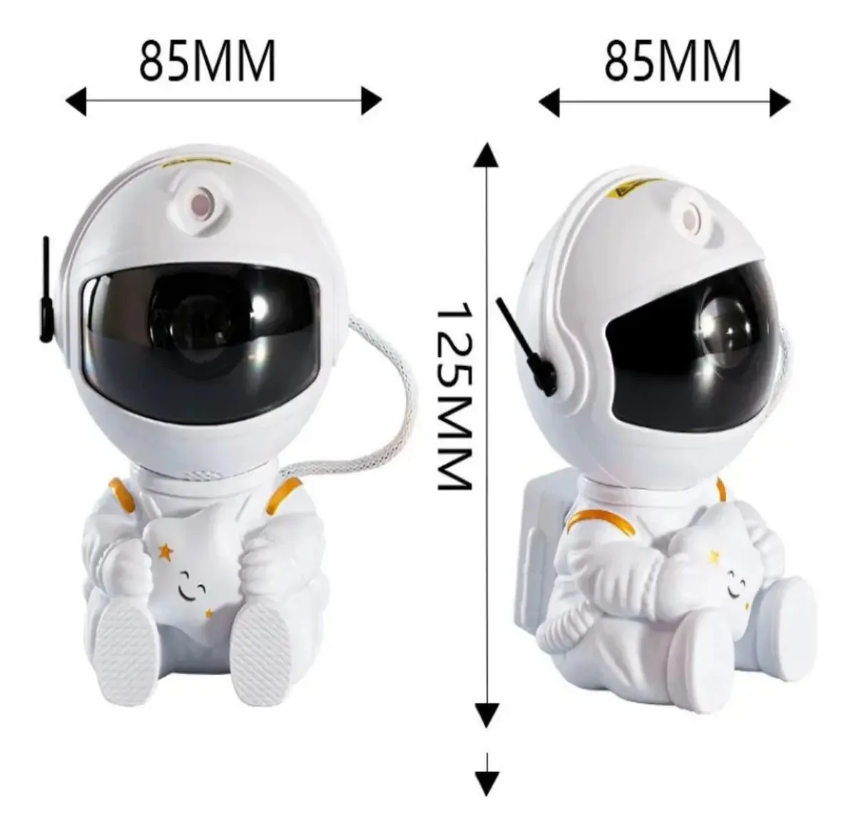 Luminária astronauta com efeito de nebulosa