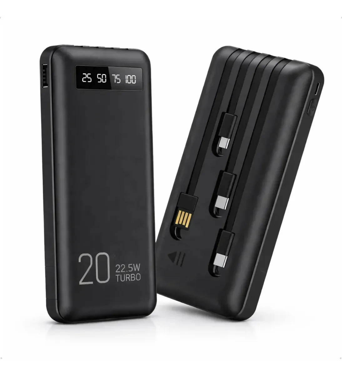 Power bank portátil de 20000 mAh com carga rápida