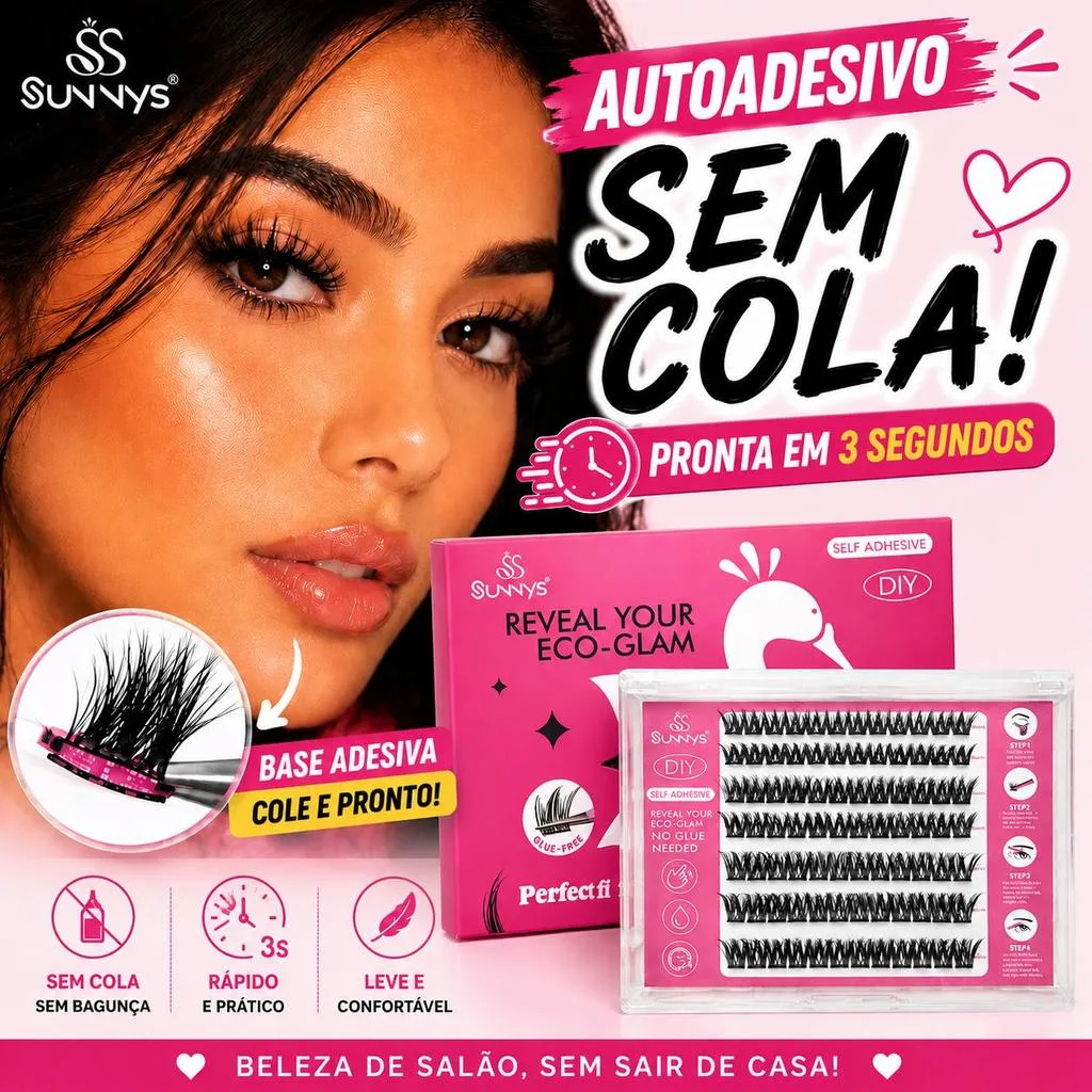 Cílios postiços autocolantes Sunnys de 10 a 16 mm