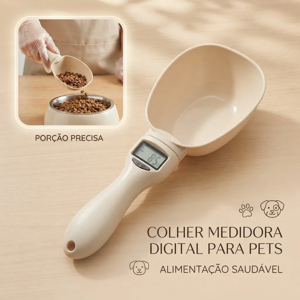 Balança colher digital para dosar ração
