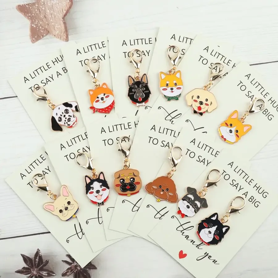 Kit com 12 chaveiros de cachorro para festas