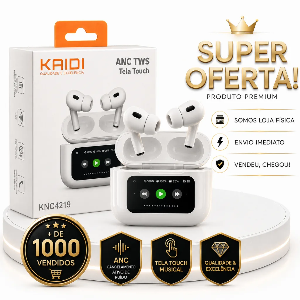 Fone sem fio Kaidi KD-4219 com cancelamento de ruído