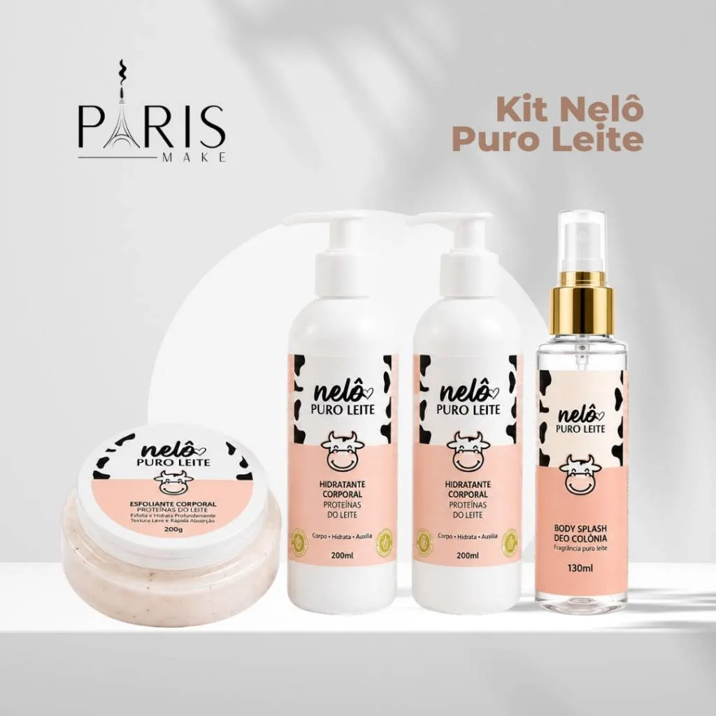 Kit Puro Leite Vaquinha para cuidados corporais