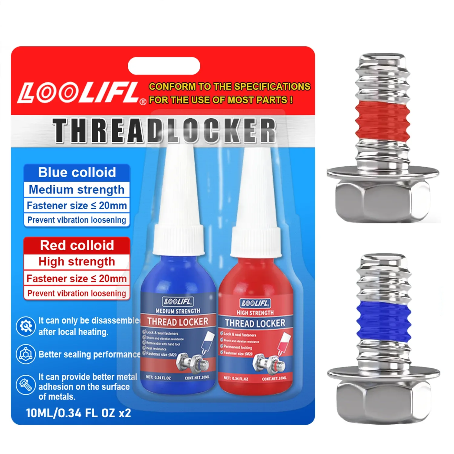 Adesivo anaeróbico LoOlifL Blue Thread Locker 243