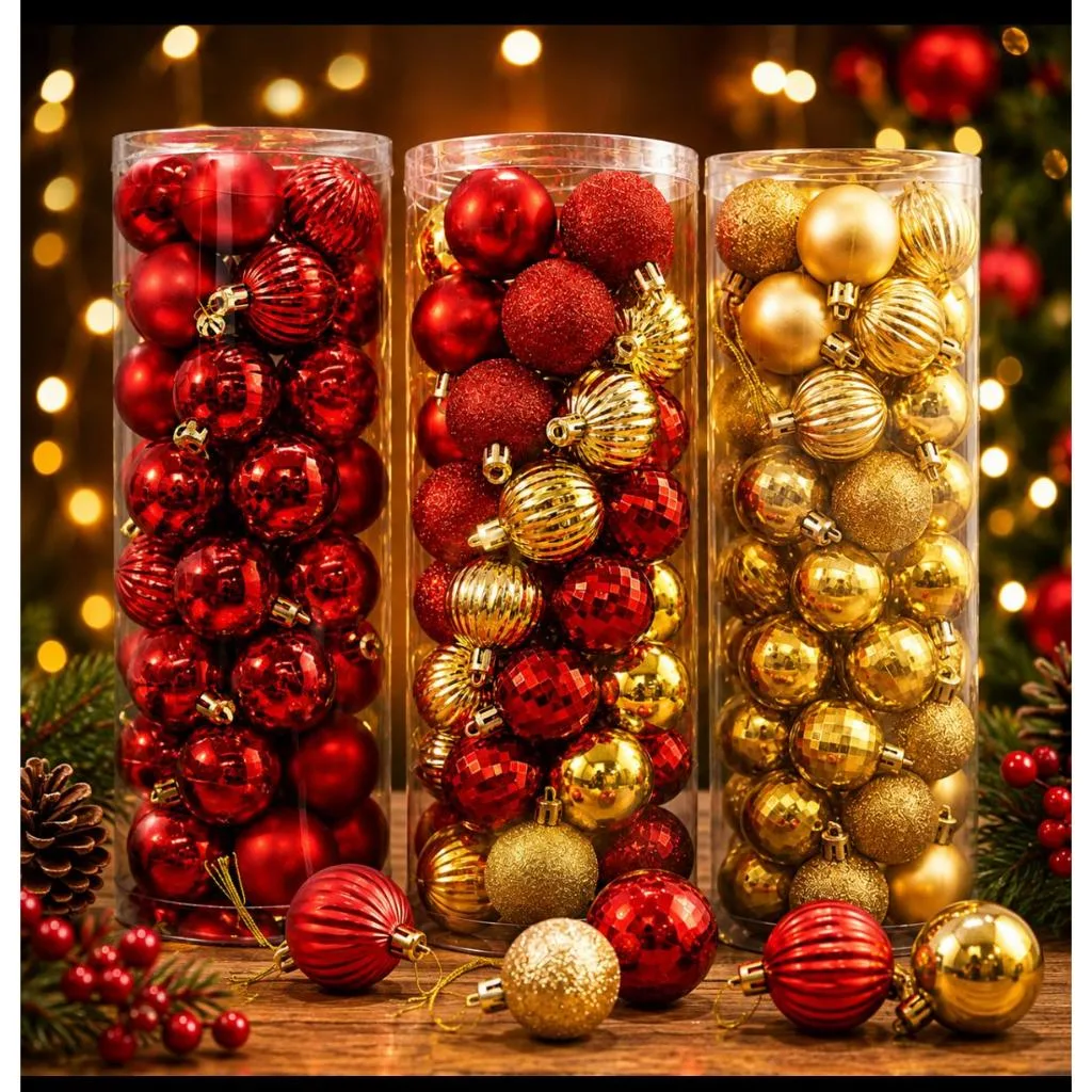 Kit de bolas decorativas para árvore de Natal