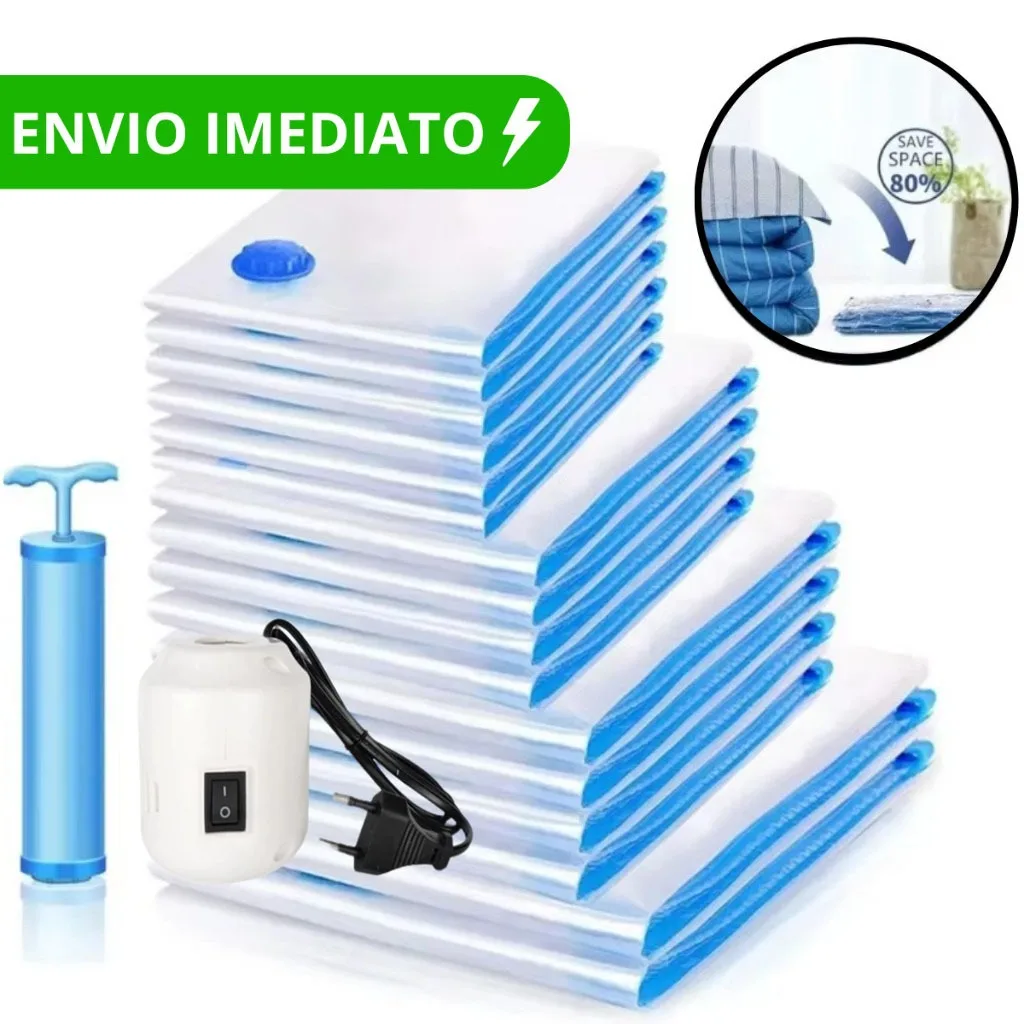 Kit de sacos a vácuo grande com bomba manual