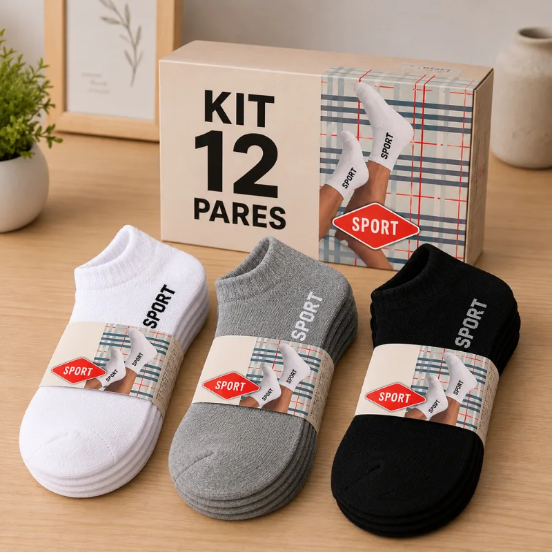 Kit de meias soquete unissex