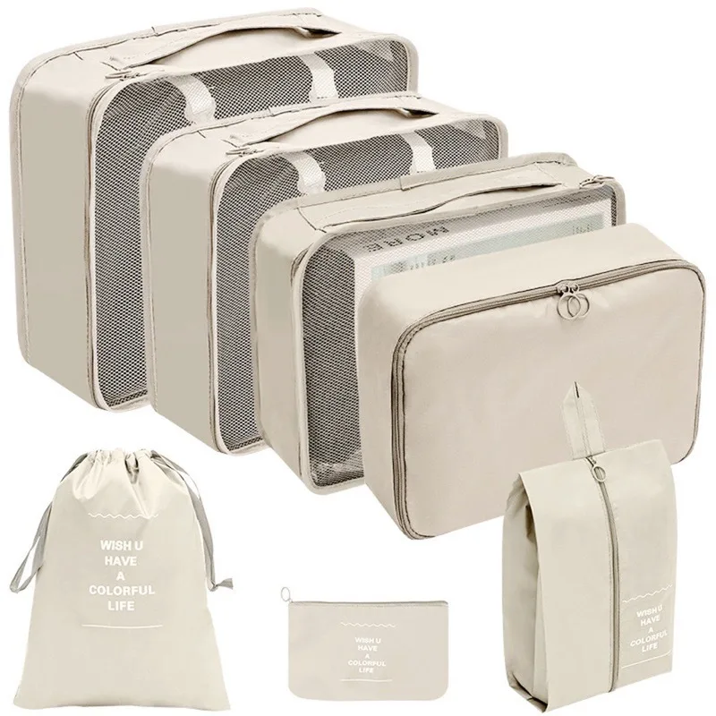 Kit 7 Peças Bolsa Organizadoras Para Mala Roupas Bagagem Viagem