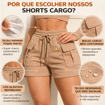 Short feminino de moletom soltinho