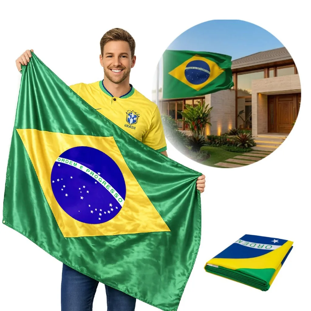 Bandeira do Brasil para torcida com 150 por 90 cm