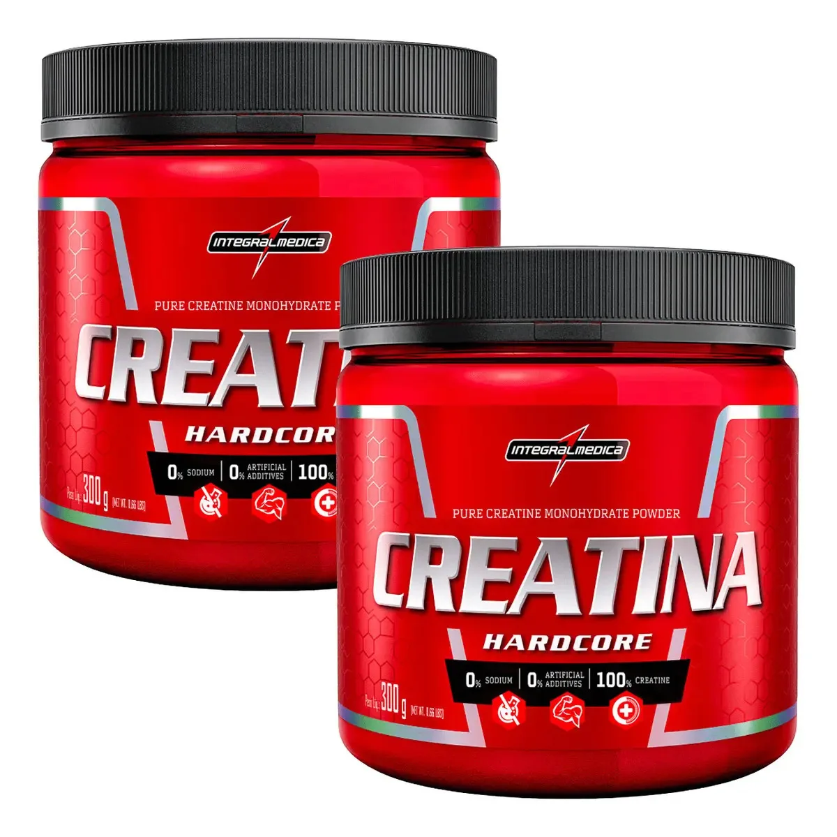 Creatina Integralmédica sem sabor com 2 frascos