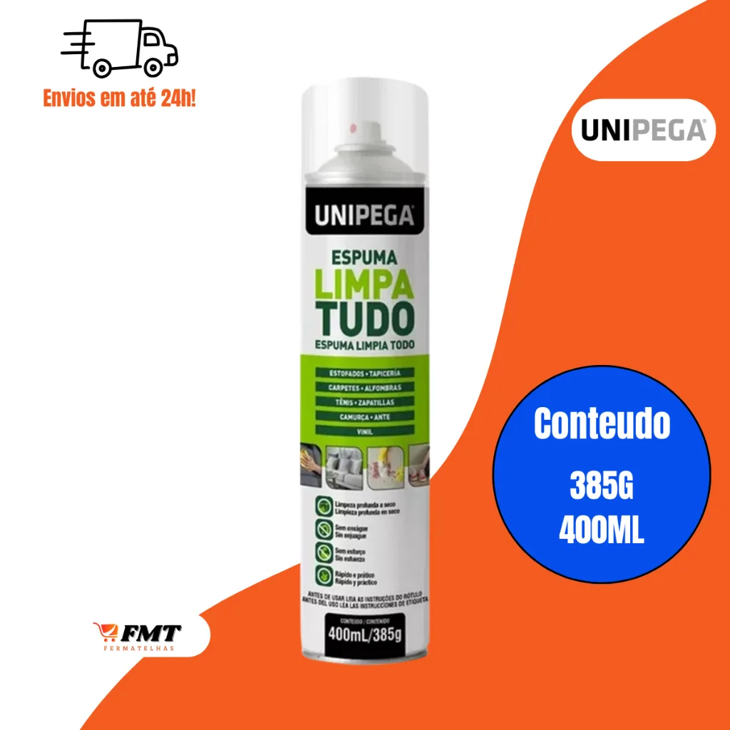 Espuma de limpeza Unipega para estofados e tênis