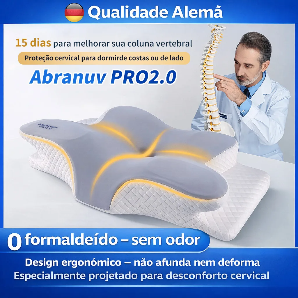 Travesseiro cervical ergonômico com espuma viscoelástica