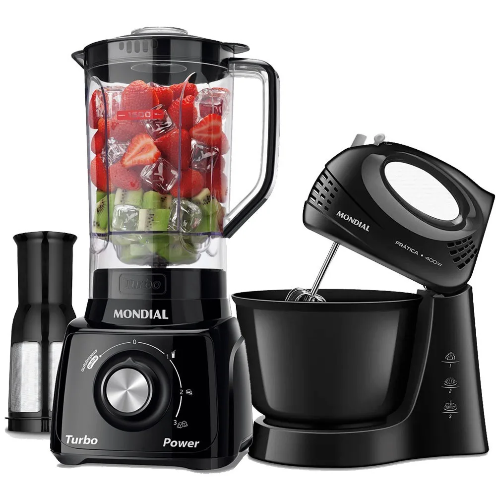 Kit Mondial com liquidificador e batedeira