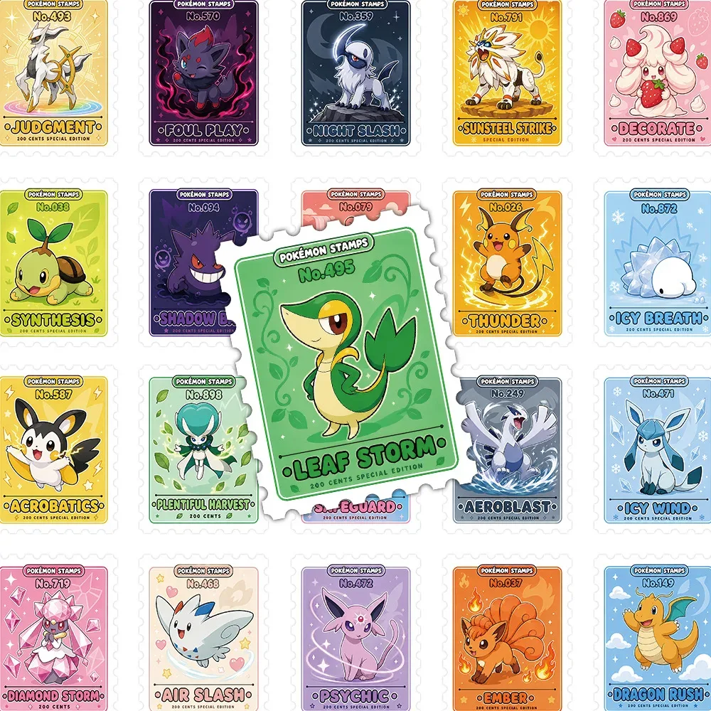 Conjunto de 60 adesivos Pokémon para scrapbooking