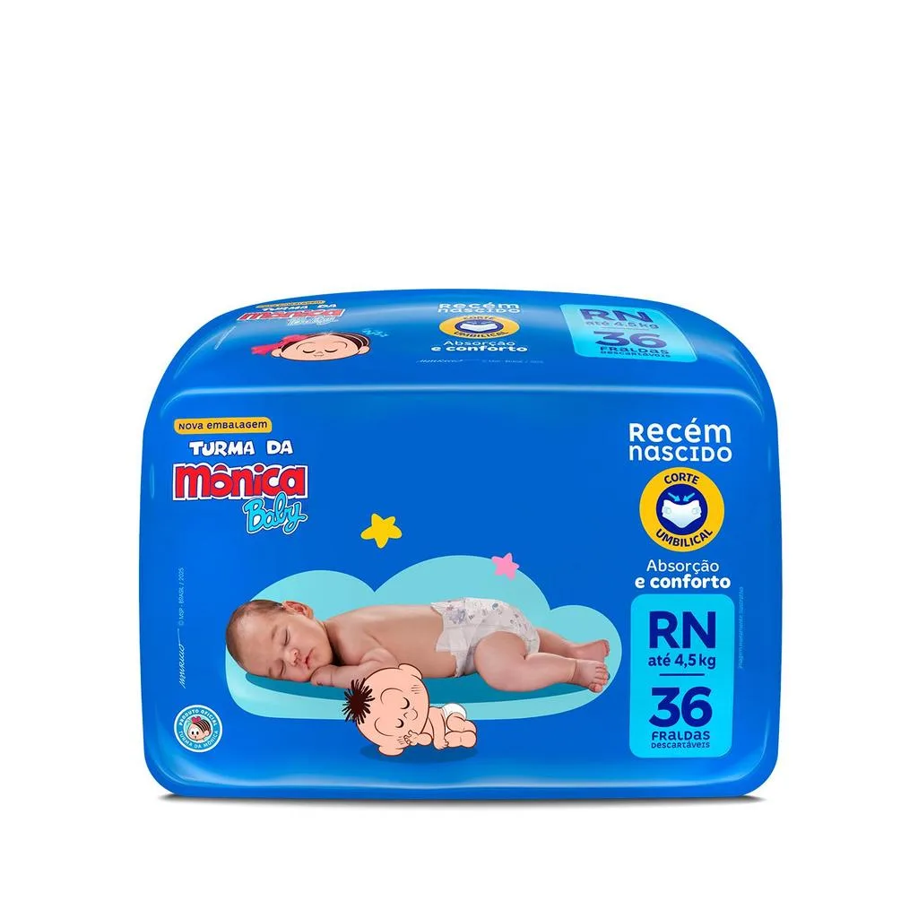 Fraldas Turma da Mônica Baby tamanho RN