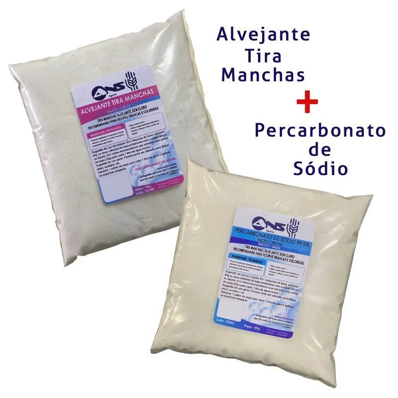 Kit tira-manchas com alvejante e percarbonato