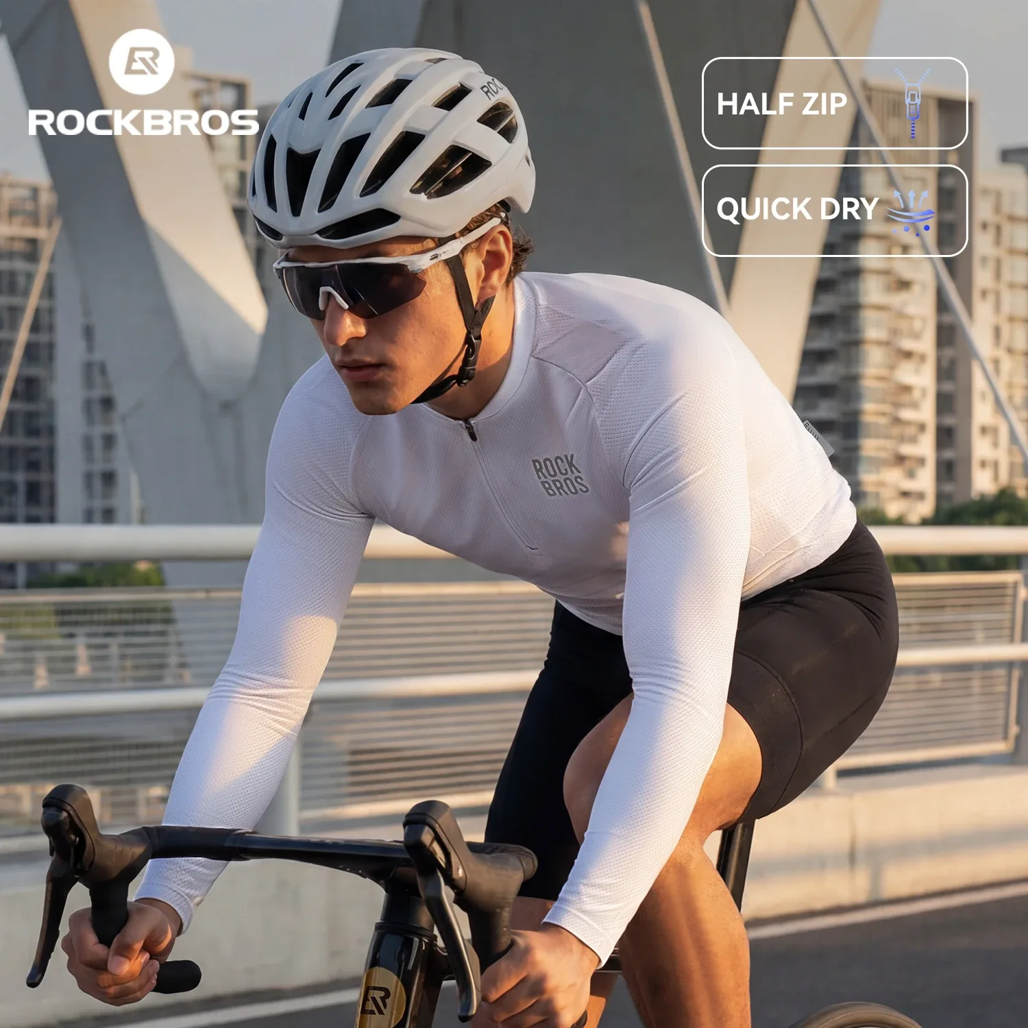 Camisa masculina de ciclismo Rockbros com manga longa