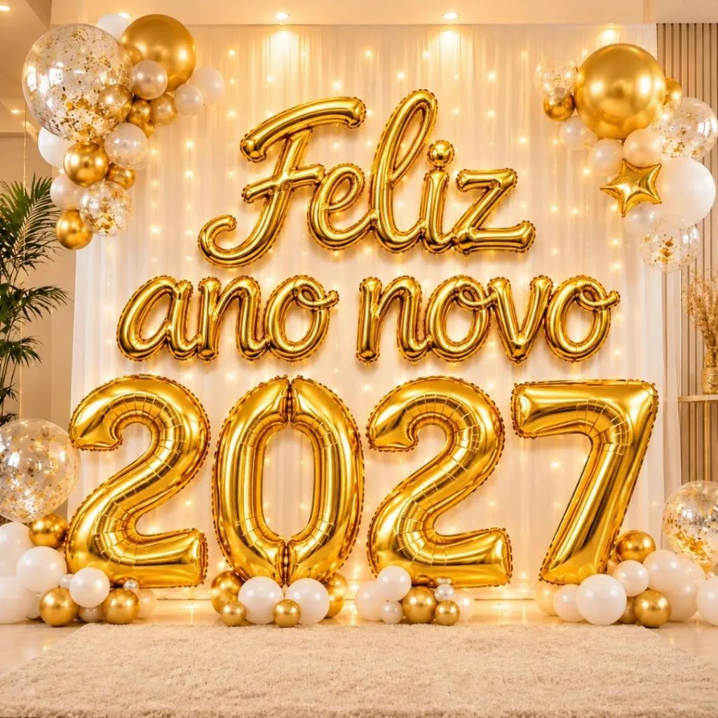 Kit de balões metalizados para Ano Novo
