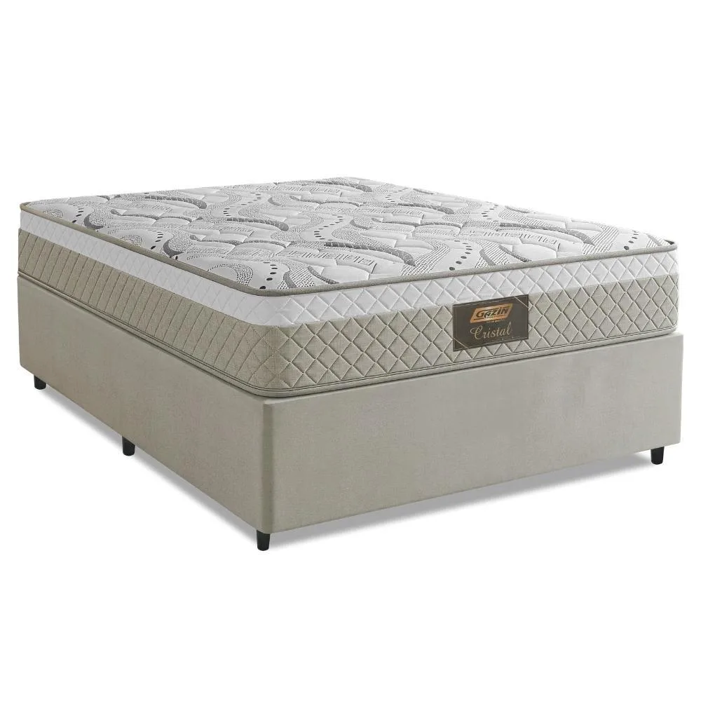 Cama box casal Cristal com molas ensacadas