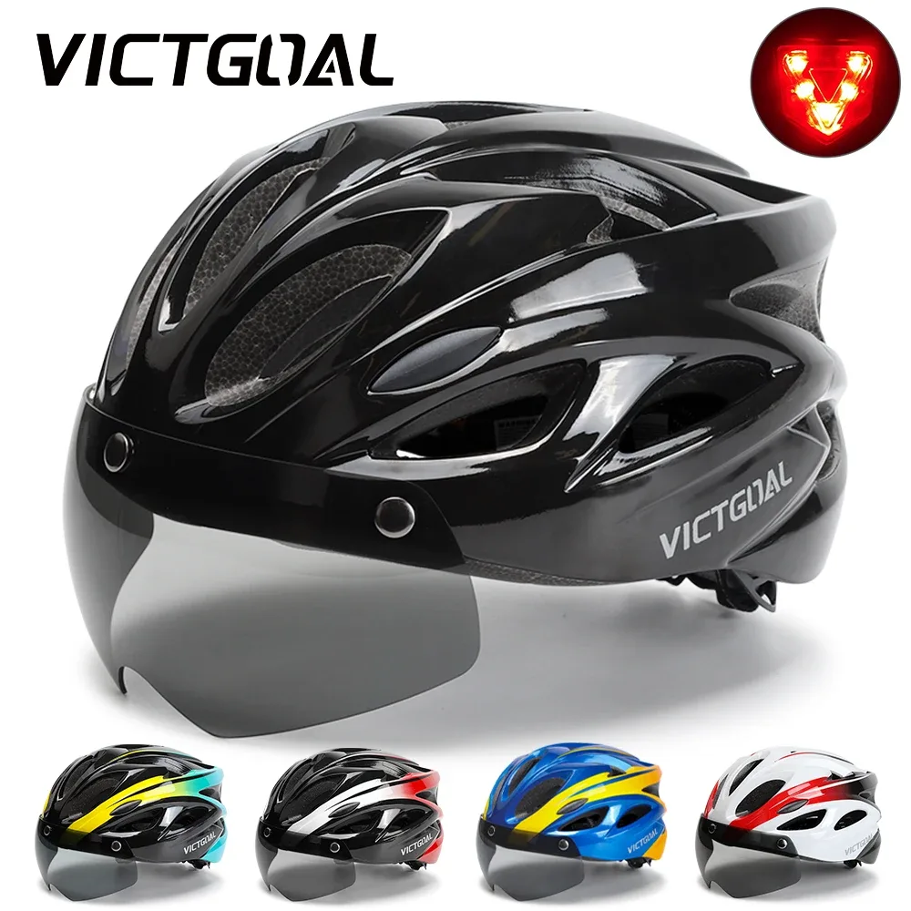 Capacete VICTGOAL para ciclismo com visor magnético