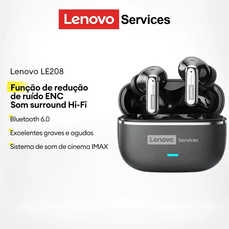 Fones Lenovo LE208 Bluetooth para jogos