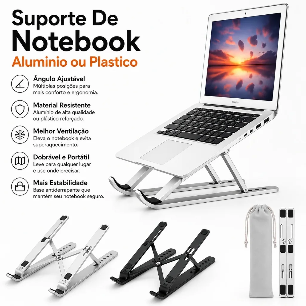 Suporte dobrável ajustável para notebook