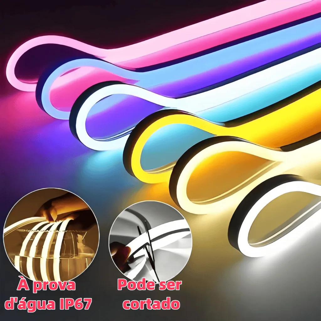 Fita de LED neon de 5 metros para iluminação