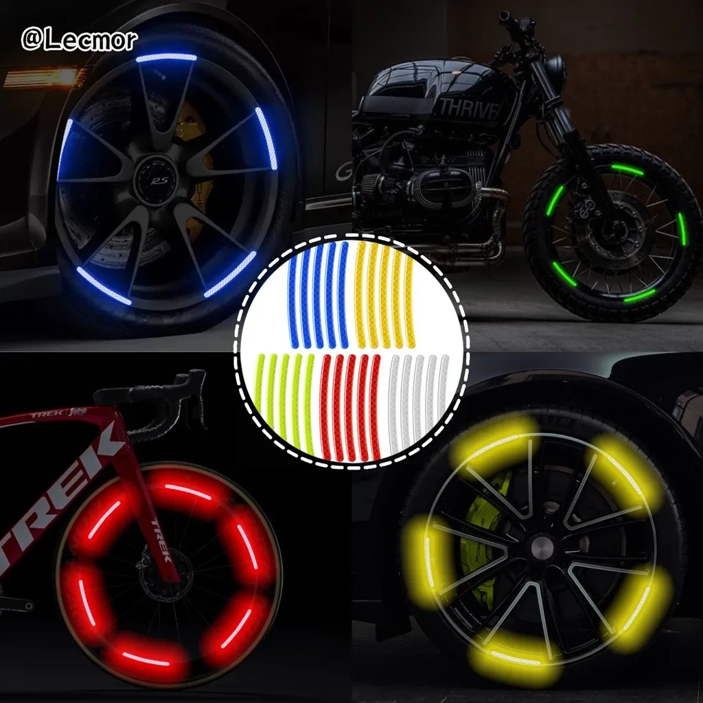 Adesivo refletivo para rodas de carro e moto