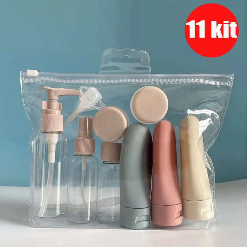 Kit com 11 frascos para viagem