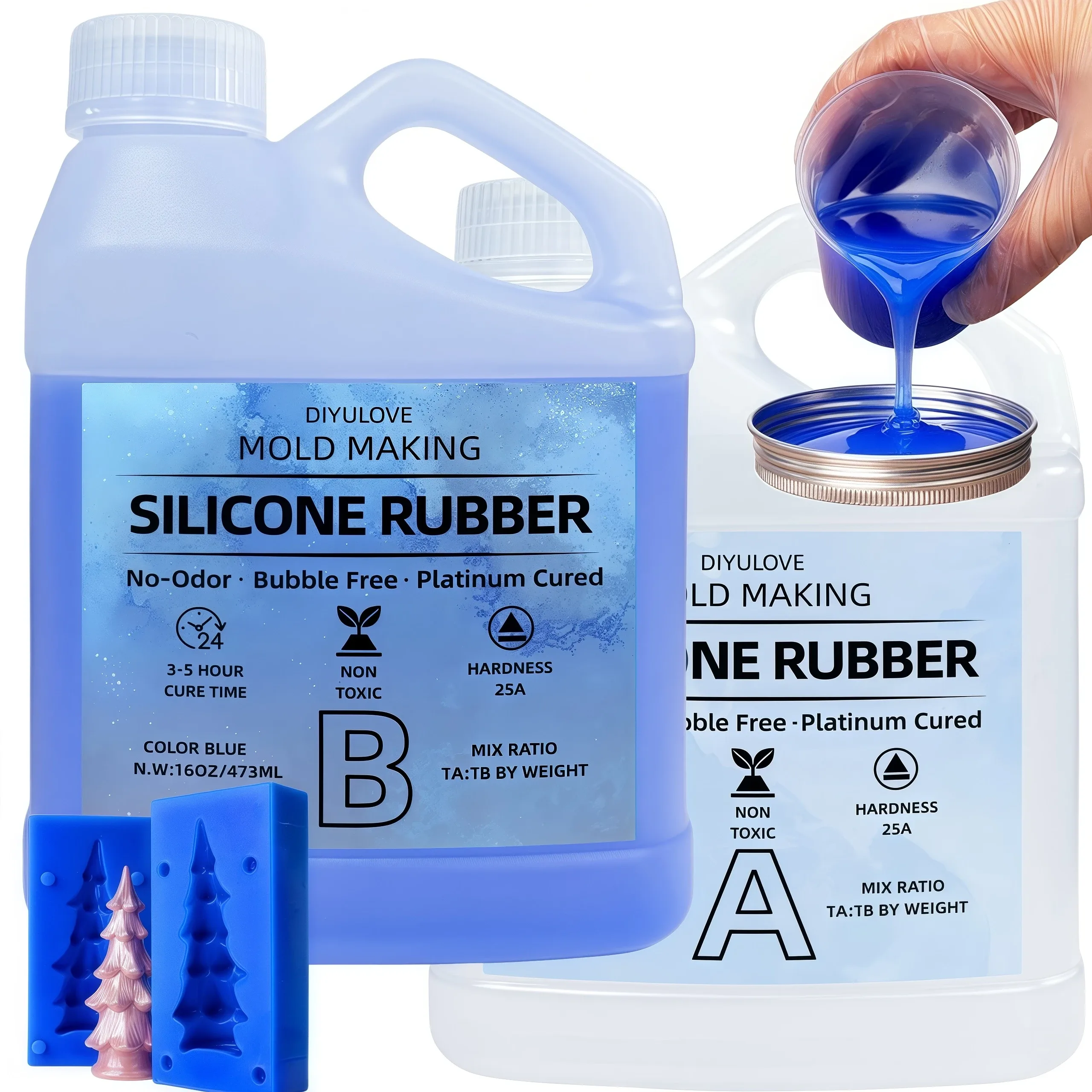 Borracha de silicone para moldes de 32 onças