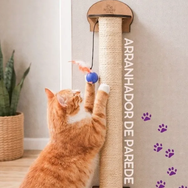 Arranhador de parede para gatos em sisal