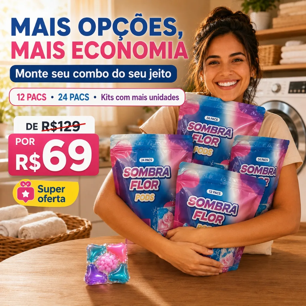 Kit Econômico Lava Roupas em Cápsulas 5 em 1 para Toda Família